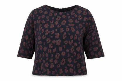 Betty & Co Women’s Black Animal Print Tunic Blouse Size 14