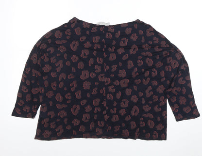 Betty & Co Women’s Black Animal Print Tunic Blouse Size 14