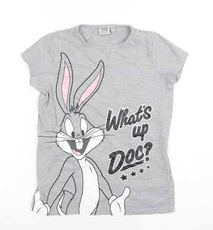 Boys UK Size 9-10 Years Looney Tunes Grey Basic T-Shirt