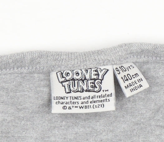 Boys UK Size 9-10 Years Looney Tunes Grey Basic T-Shirt
