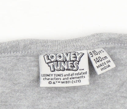 Boys UK Size 9-10 Years Looney Tunes Grey Basic T-Shirt