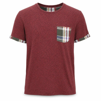 Burton Menswear London Men Red Checked Pocket Short Sleeve Pyjama Top XS