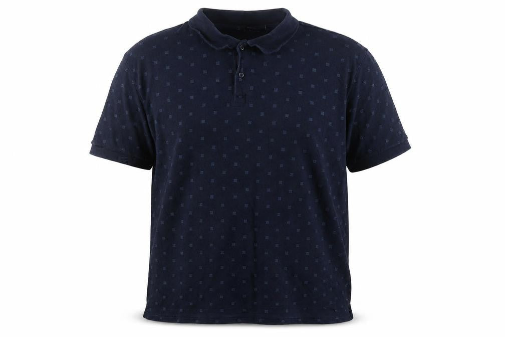 Ben Sherman Men's Blue 2XL Geometric Cotton Polo Shirt