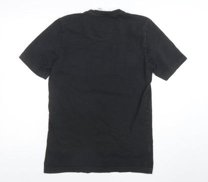 adidas Men's Black Cotton Sports Logo Crew Neck T-Shirt Size S