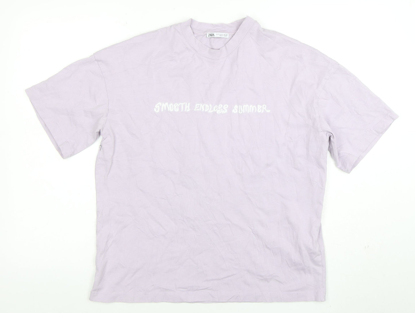 Womens UK Size S Zara Purple Basic T-Shirt