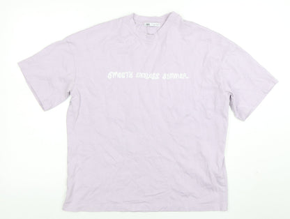 Womens UK Size S Zara Purple Basic T-Shirt