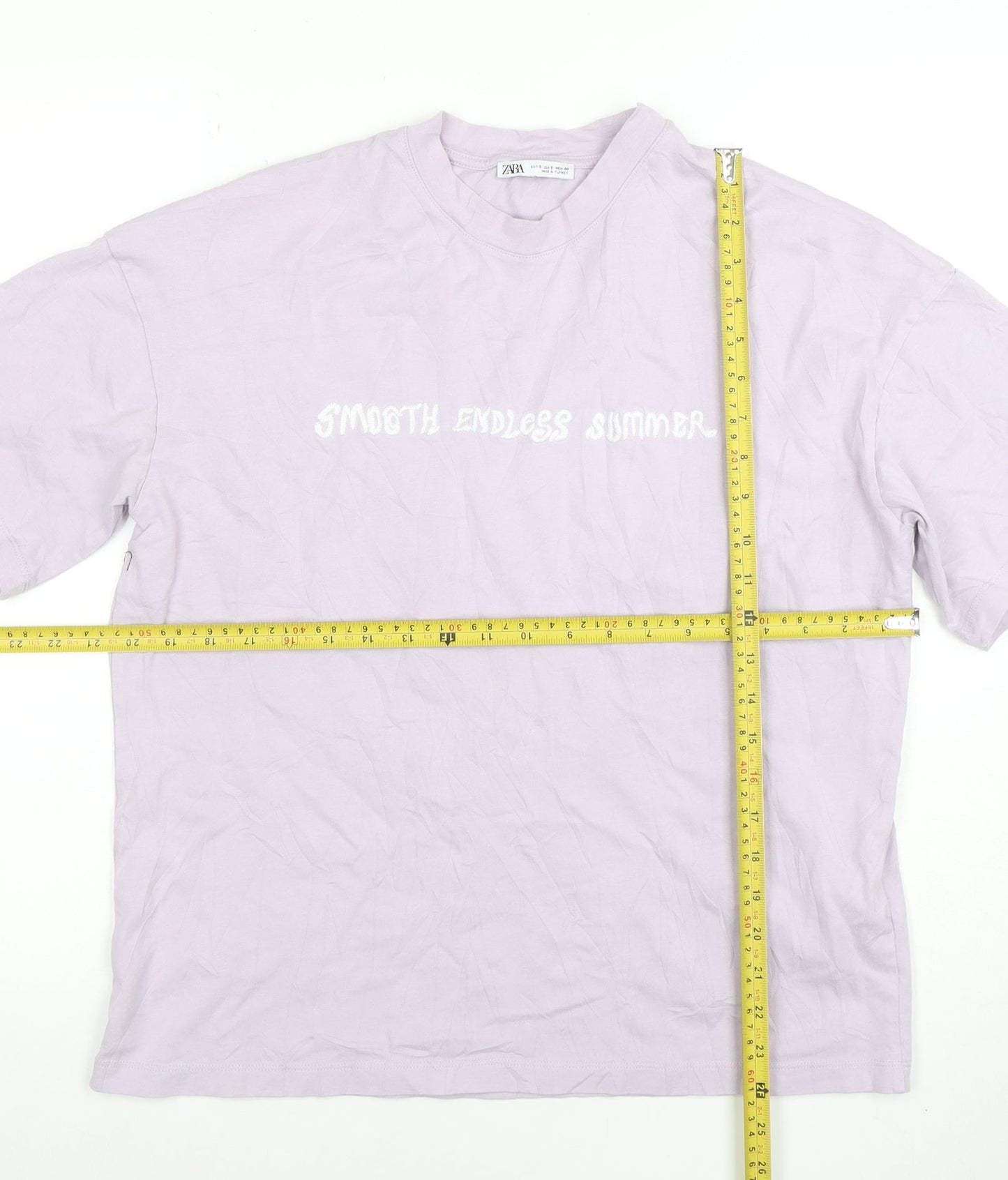 Womens UK Size S Zara Purple Basic T-Shirt