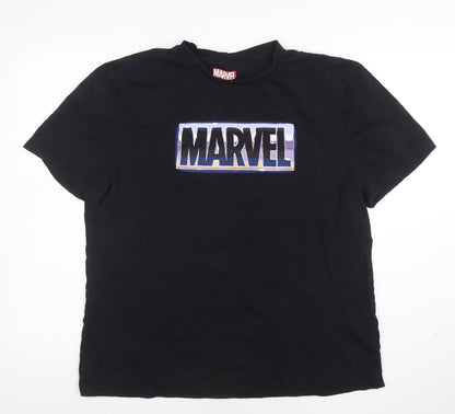 Mens UK Size 2XL Marvel Black  T-Shirt