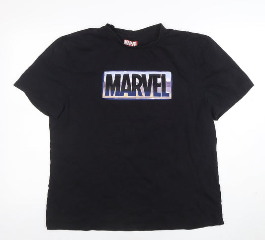 Mens UK Size 2XL Marvel Black  T-Shirt