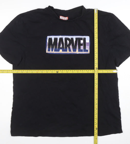 Mens UK Size 2XL Marvel Black  T-Shirt