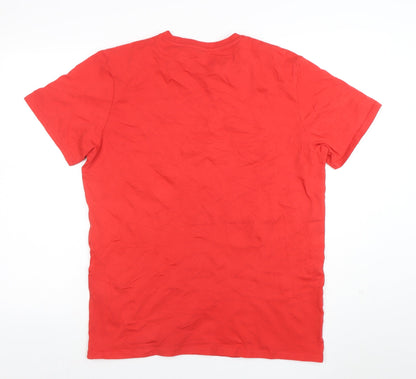 LFC Men's Red Cotton Crew Neck Short Sleeve T-Shirt M