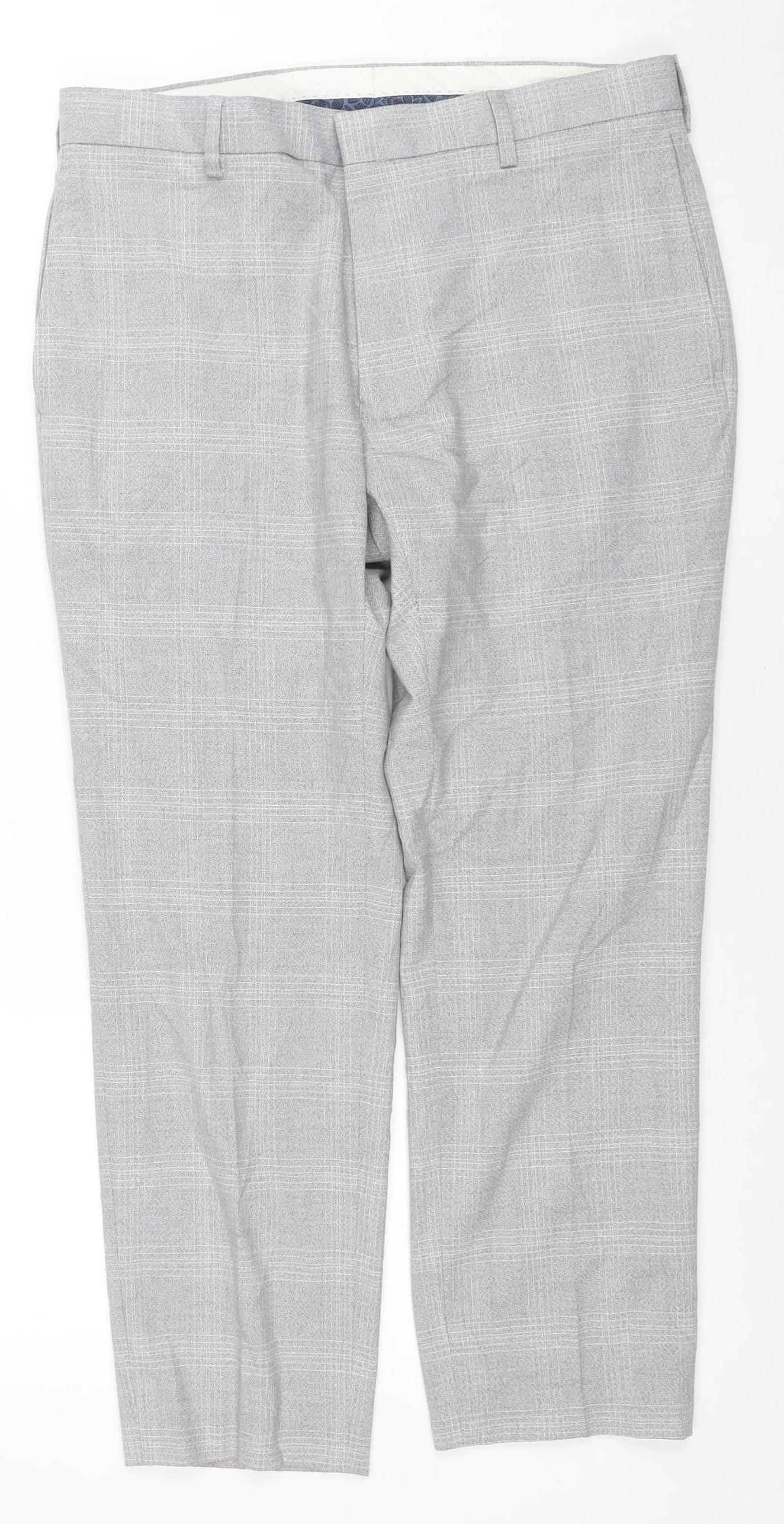 Mens UK Size 32 Marks and Spencer Slim Fit Business Formal Workwear Grey Trouser