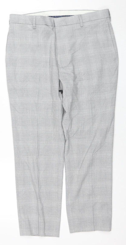Mens UK Size 32 Marks and Spencer Slim Fit Business Formal Workwear Grey Trouser