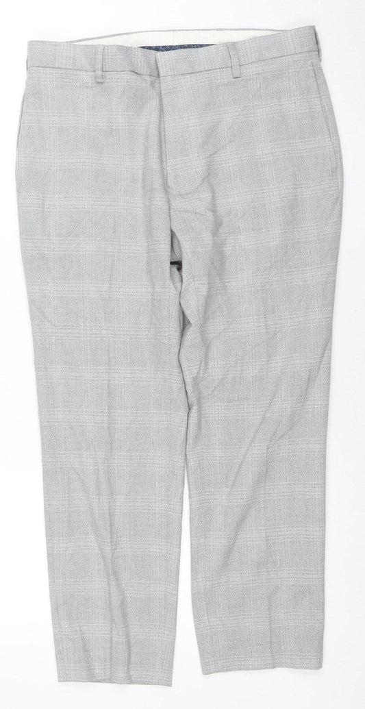 Mens UK Size 32 Marks and Spencer Slim Fit Business Formal Workwear Grey Trouser