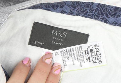 Mens UK Size 32 Marks and Spencer Slim Fit Business Formal Workwear Grey Trouser