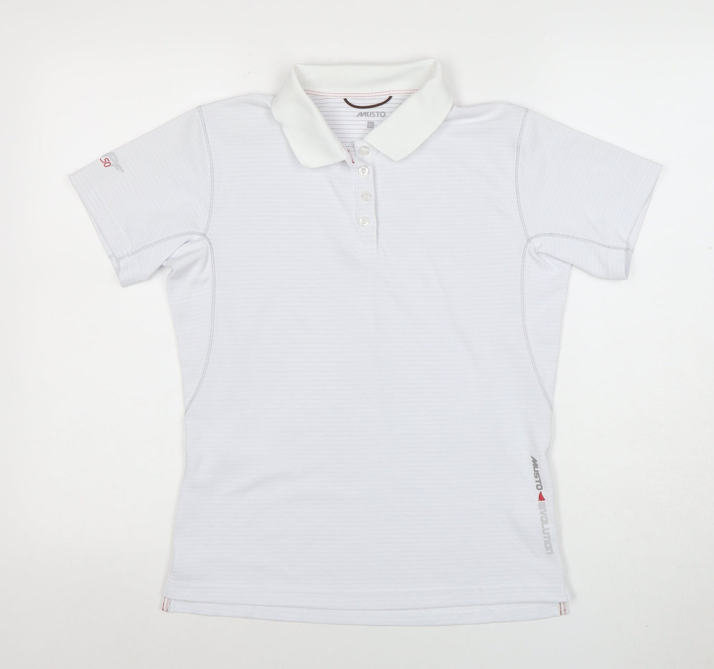 Womens UK Size 12 MUSTO White Basic Polo