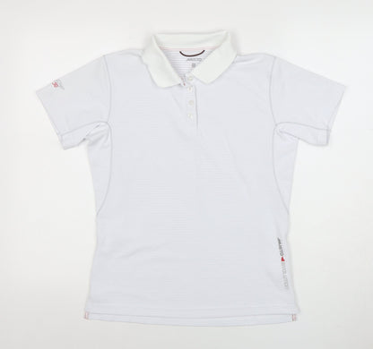 Womens UK Size 12 MUSTO White Basic Polo