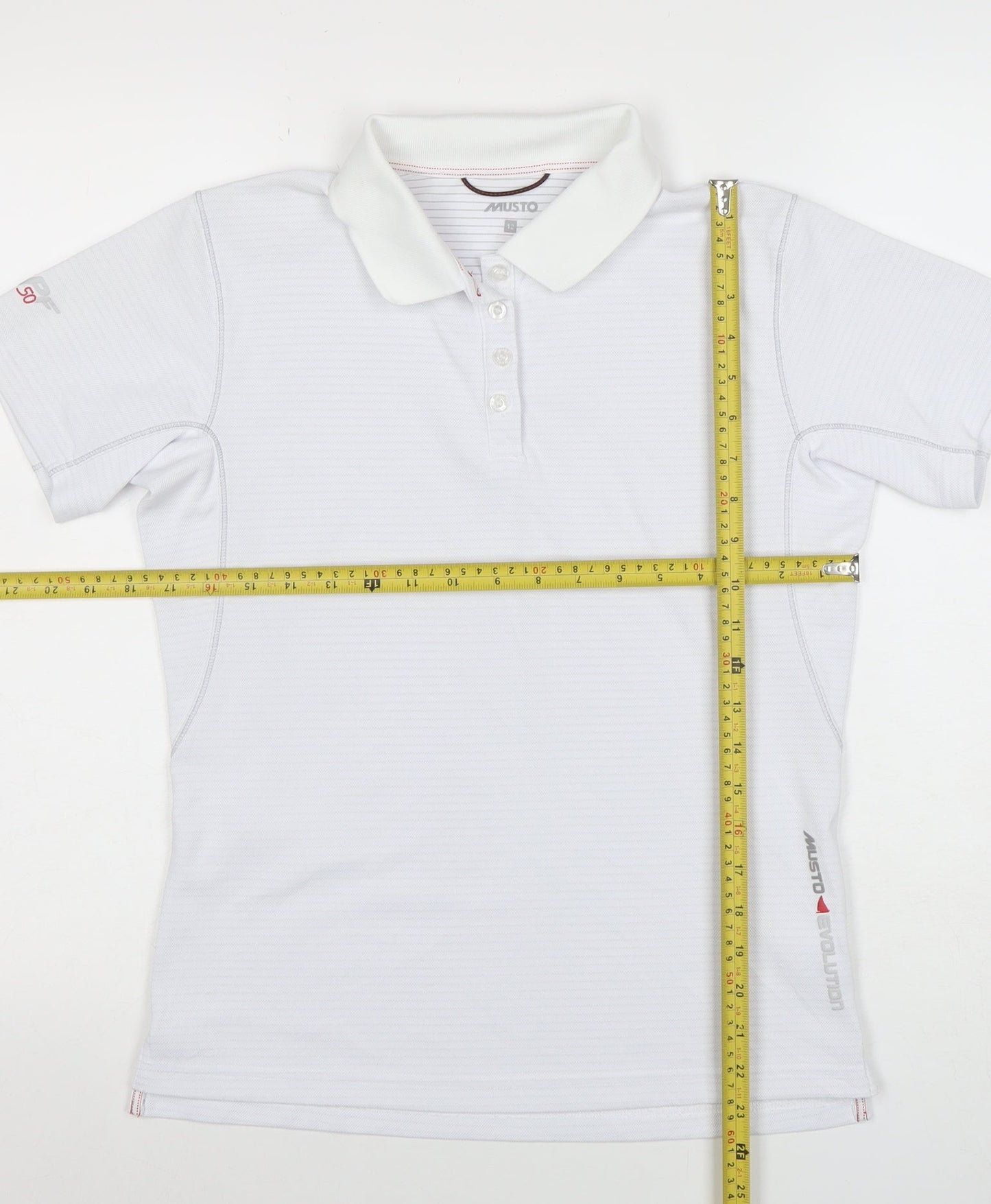 Womens UK Size 12 MUSTO White Basic Polo