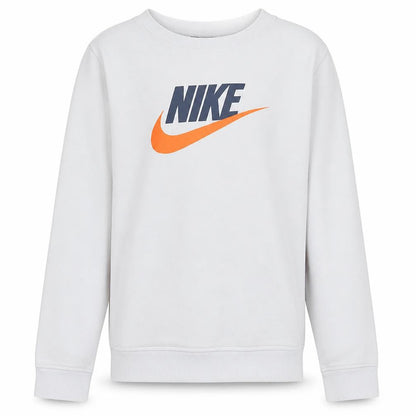 Nike Boys White Standard Fit XL Sweatshirt with Logo Print
