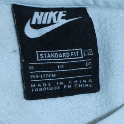 Nike Boys White Standard Fit XL Sweatshirt with Logo Print