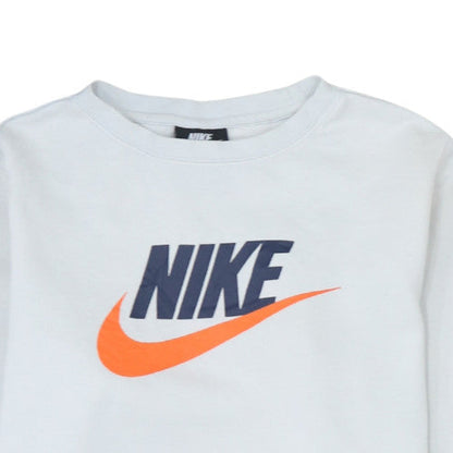Nike Boys White Standard Fit XL Sweatshirt with Logo Print