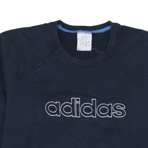 Mens UK Size M adidas Blue Pullover Sweatshirt
