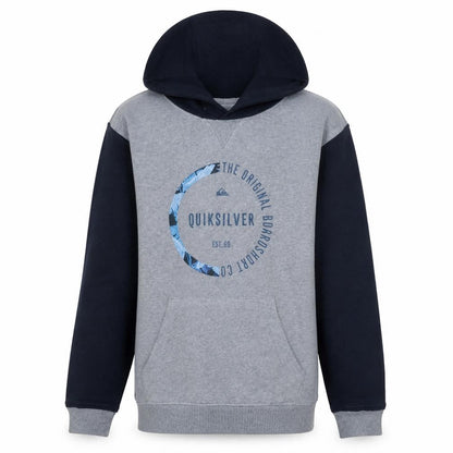 Quiksilver Boys Grey & Navy Hoodie Size 14 Full Zip Cotton Blend