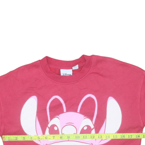 Womens UK Size 2XS Disney Pink Pullover Sweatshirt