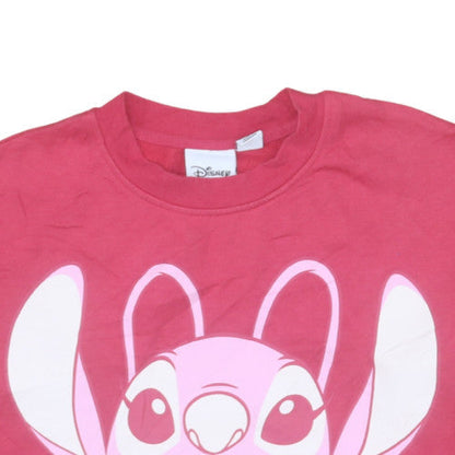 Womens UK Size 2XS Disney Pink Pullover Sweatshirt