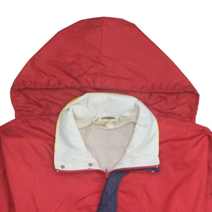 Luciano Mens Multicoloured L Hooded Anorak 90s Retro Windbreaker Jacket