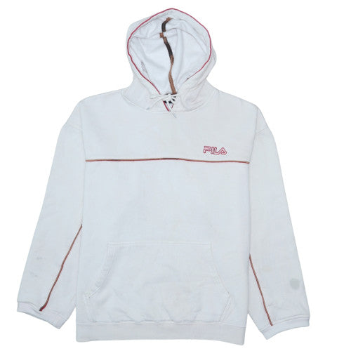 Mens UK Size L FILA White Pullover Hoodie