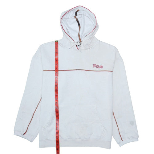 Mens UK Size L FILA White Pullover Hoodie