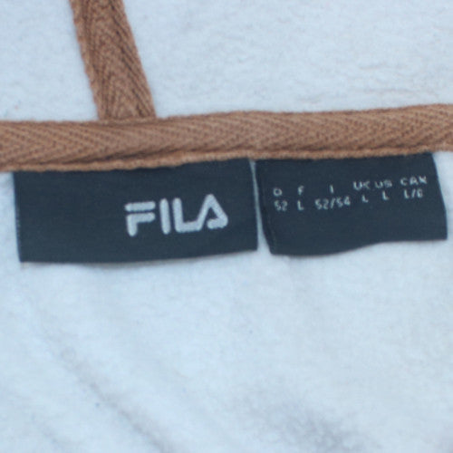 Mens UK Size L FILA White Pullover Hoodie