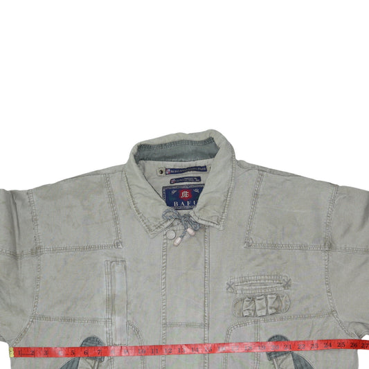 Mens UK Size XL BAFU Grey Bomber Jacket