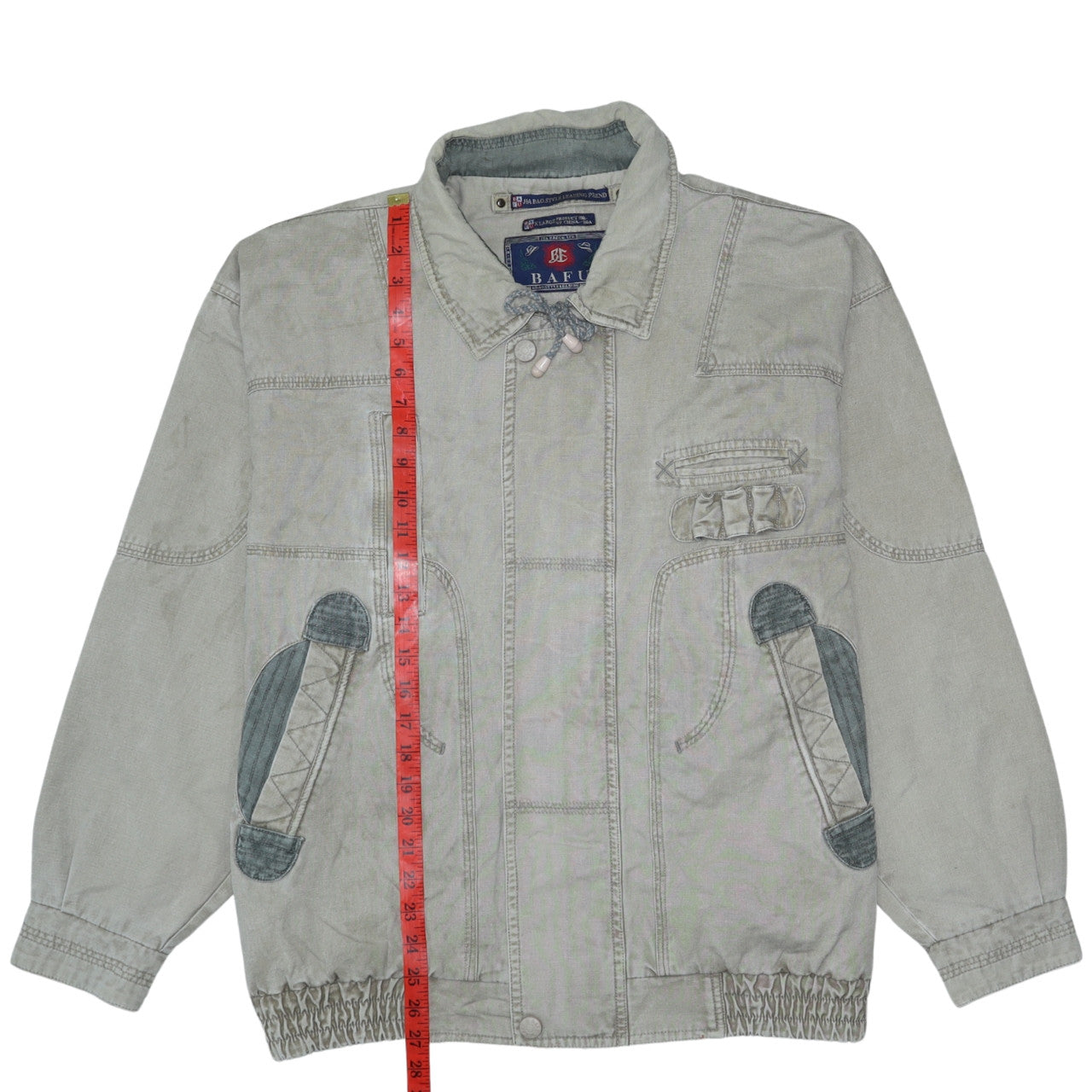 Mens UK Size XL BAFU Grey Bomber Jacket