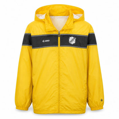 Jako Men's Yellow Windbreaker Jacket L Hooded Lightweight Sports