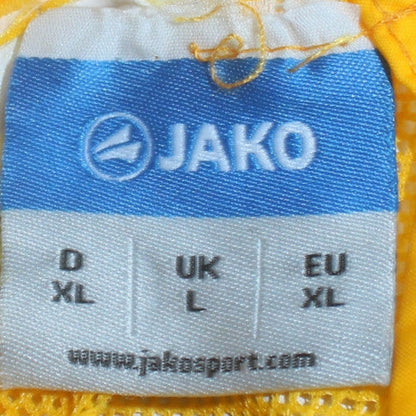 Jako Men's Yellow Windbreaker Jacket L Hooded Lightweight Sports
