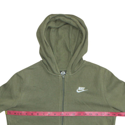 Nike Boys Khaki Full Zip Hoodie XL Green Fleece Sweatshirt