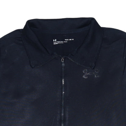 Under Armour Boys Black Full Zip Collared Sweatshirt Size 14 Years