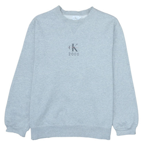 Mens UK Size L Calvin Klein Jeans Grey Pullover Sweatshirt