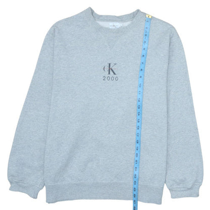 Mens UK Size L Calvin Klein Jeans Grey Pullover Sweatshirt