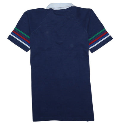 Total Rugby Men's Blue Striped Cotton Polo Shirt Size S