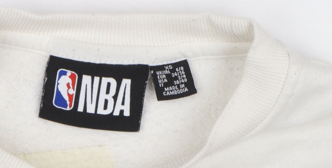 Womens UK Size XS NBA White Pullover Sweatshirt