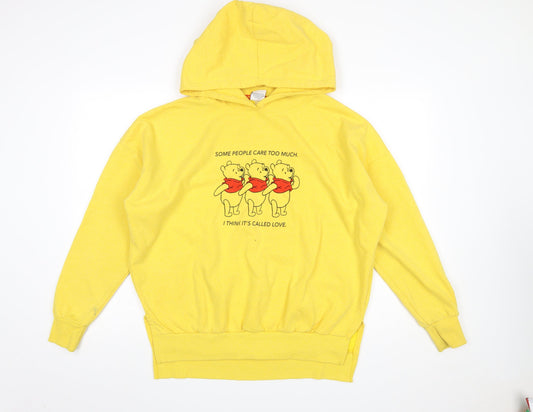 Disney Winnie the Pooh Yellow Hoodie Women’s L Pullover Primark