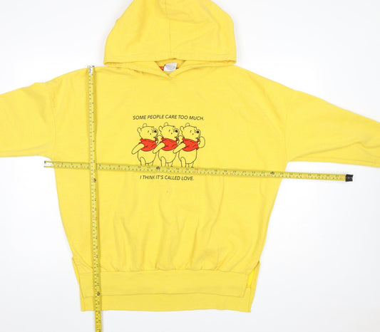 Disney Winnie the Pooh Yellow Hoodie Women’s L Pullover Primark