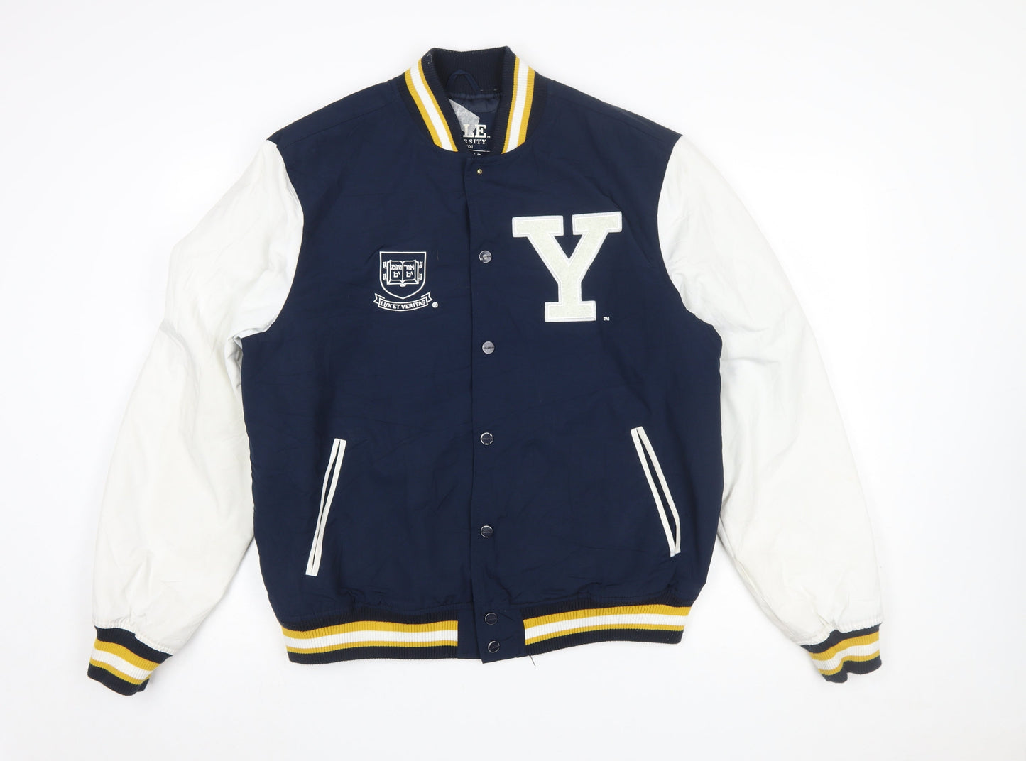 Mens UK Size L Pull&Bear Blue Varsity Jacket