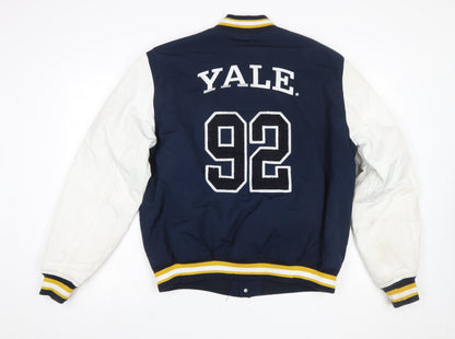 Mens UK Size L Pull&Bear Blue Varsity Jacket