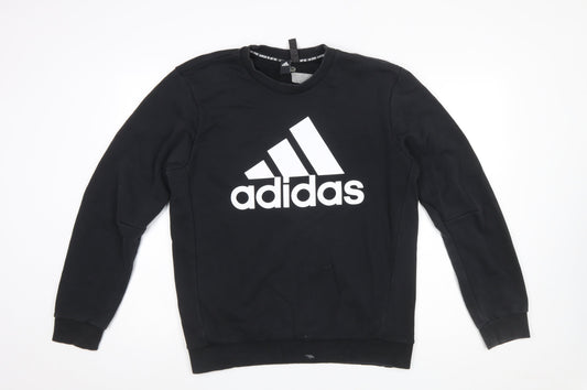 Mens UK Size M adidas Black Pullover Sweatshirt