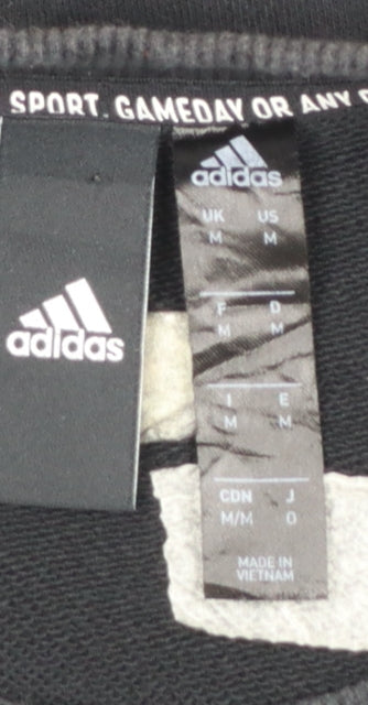 Mens UK Size M adidas Black Pullover Sweatshirt