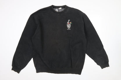Mens UK Size XL Warner Bros Black Pullover Sweatshirt